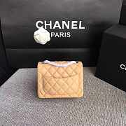  Chanel Mini Flap Beige Bag Lambskin Leather With Silver Hardware 17CM - 4