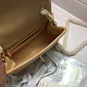 CHANEL FLAP BAG CAVIAR GOLD HARDWARE IN BEIGE 17CM - 2