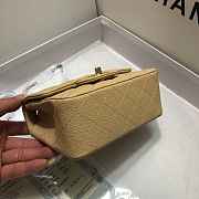 CHANEL FLAP BAG CAVIAR GOLD HARDWARE IN BEIGE 17CM - 3