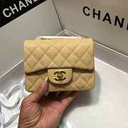 CHANEL FLAP BAG CAVIAR GOLD HARDWARE IN BEIGE 17CM - 5