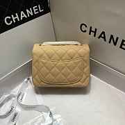 CHANEL FLAP BAG CAVIAR GOLD HARDWARE IN BEIGE 17CM - 6