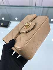 Chanel Mini Flap Beige Bag Lambskin Leather With Gold Hardware 17CM - 3