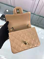 Chanel Mini Flap Beige Bag Lambskin Leather With Gold Hardware 17CM - 6