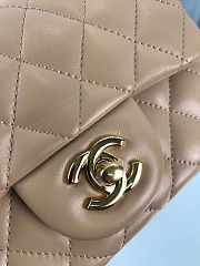 Chanel Mini Flap Beige Bag Lambskin Leather With Gold Hardware 17CM - 5
