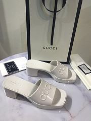Gucci shoes slippers white - 5