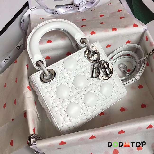 Dior Micro Lady Dior in White with Silver Hardware - 1