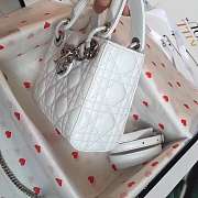 Dior Micro Lady Dior in White with Silver Hardware - 3