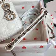 Dior Micro Lady Dior in White with Silver Hardware - 4