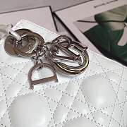 Dior Micro Lady Dior in White with Silver Hardware - 6