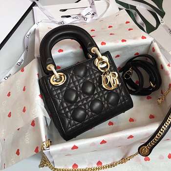 Dior Micro Lady Dior in Black with Gold Hardware