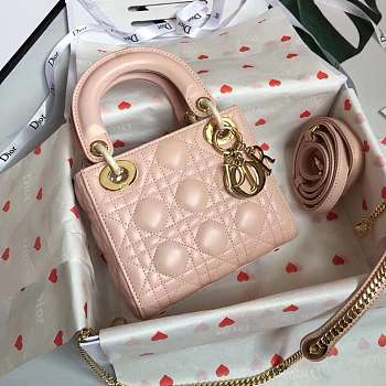 Dior Micro Lady Dior in pink with Gold Hardware