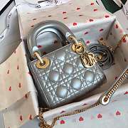 Dior Micro Lady Dior in Gray with Gold Hardware  - 1