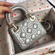 Dior Micro Lady Dior in Gray with Gold Hardware  - 5