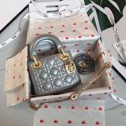 Dior Micro Lady Dior in Gray with Gold Hardware  - 4
