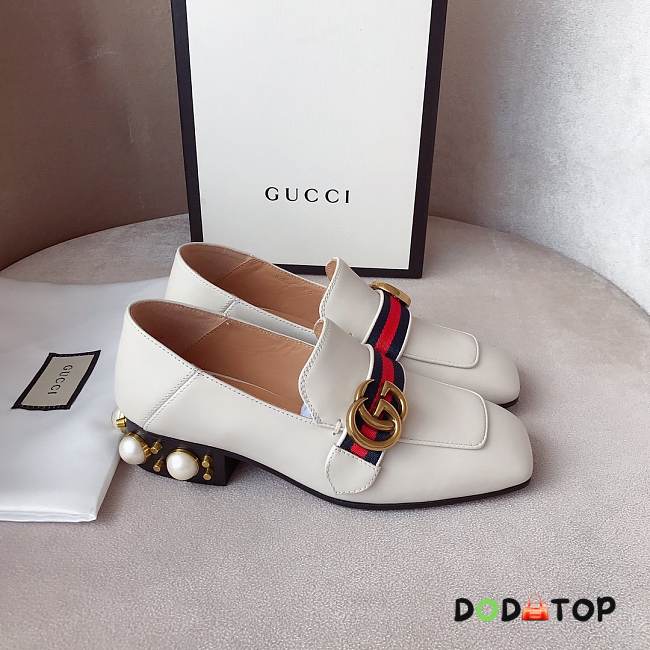 Gucci shoes white slippers with pearls - 1