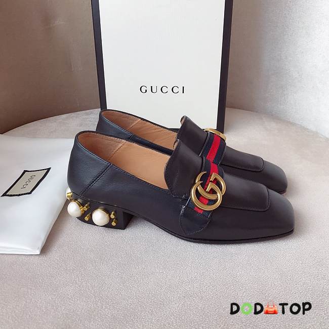 Gucci shoes black slippers with pearls - 1