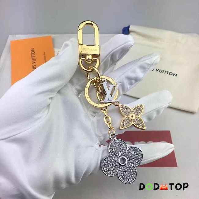 LV BLOOMING FLOWER STRASS BAG CHARM AND KEY HOLDER M64265 - 1