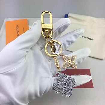 LV BLOOMING FLOWER STRASS BAG CHARM AND KEY HOLDER M64265