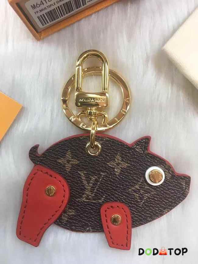 LV Pig Bag Charm and Key Holder Monogram Brown/Red M64181 - 1