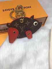 LV Pig Bag Charm and Key Holder Monogram Brown/Red M64181 - 2
