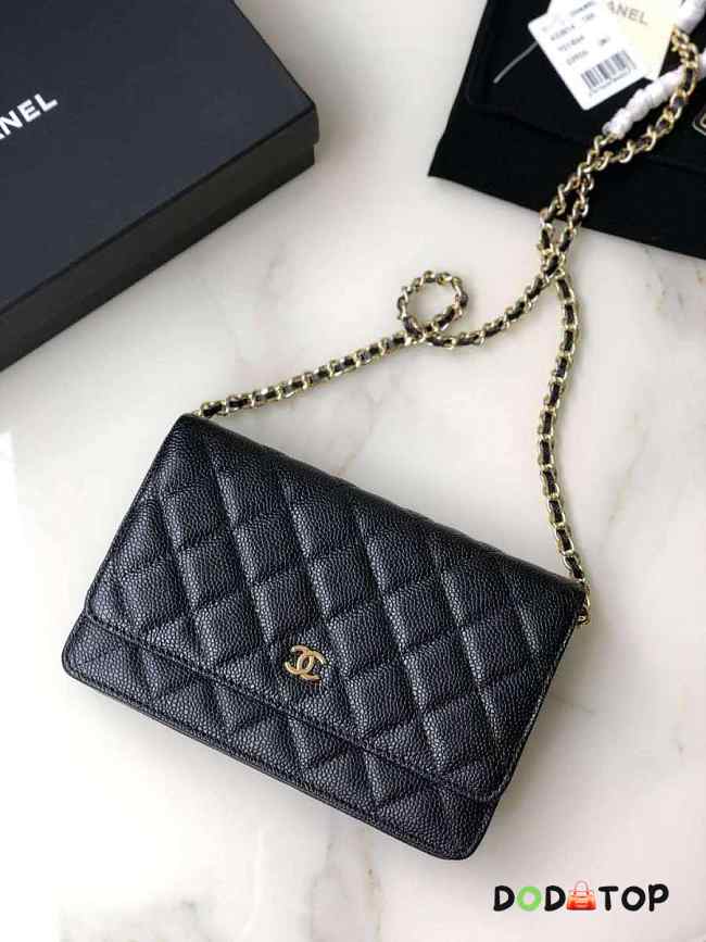 Chanel Caviar Leather in Black WOC Wallet bag with Gold Hardware - 1