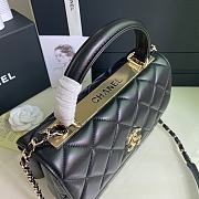 CHANEL FLAP BAG WITH TOP HANDLE A92236# Lambskin Black with Gold Hardware - 5