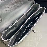 CHANEL FLAP BAG WITH TOP HANDLE A92236# Metallic Lambskin & Silver Metal Silver - 2