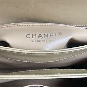 CHANEL FLAP BAG WITH TOP HANDLE A92236# Lambskin & Silver Metal in Beige - 2