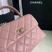 CHANEL FLAP BAG WITH TOP HANDLE A92236# Lambskin & Gold Metal in Pink - 3