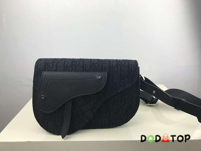 Dior 2019 Christian Dior Black Oblique saddle bag  - 1