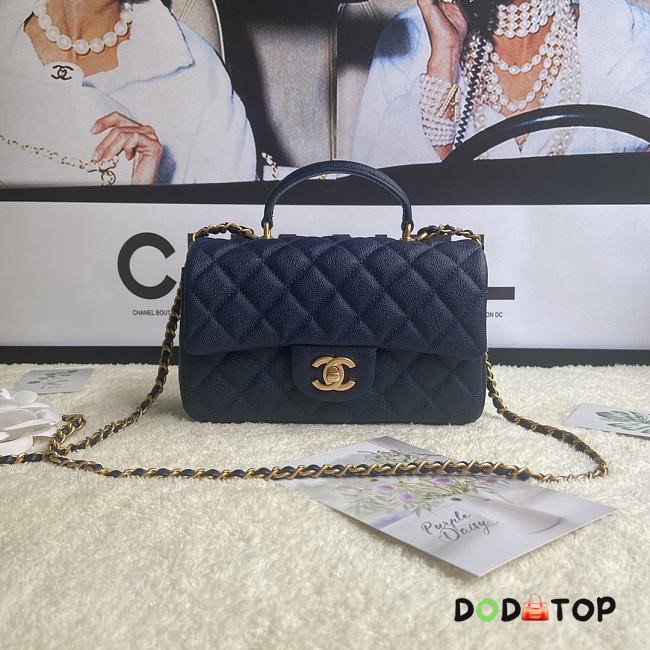 Chanel Flap Caviar With Handle AS2431# Dark Blue - 1