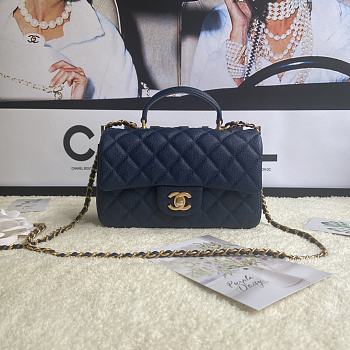 Chanel Flap Caviar With Handle AS2431# Dark Blue