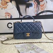 Chanel Flap Caviar With Handle AS2431# Shiny Blue - 1