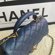 Chanel Flap Caviar With Handle AS2431# Shiny Blue - 3