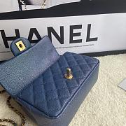 Chanel Flap Caviar With Handle AS2431# Shiny Blue - 4