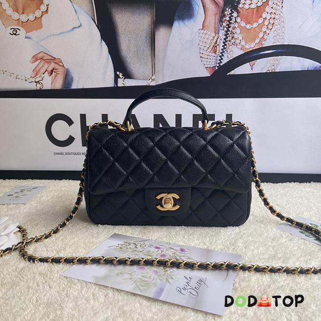 Chanel Flap Caviar With Handle AS2431# Black  - 1