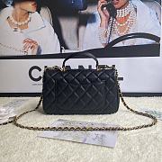 Chanel Flap Caviar With Handle AS2431# Black  - 4
