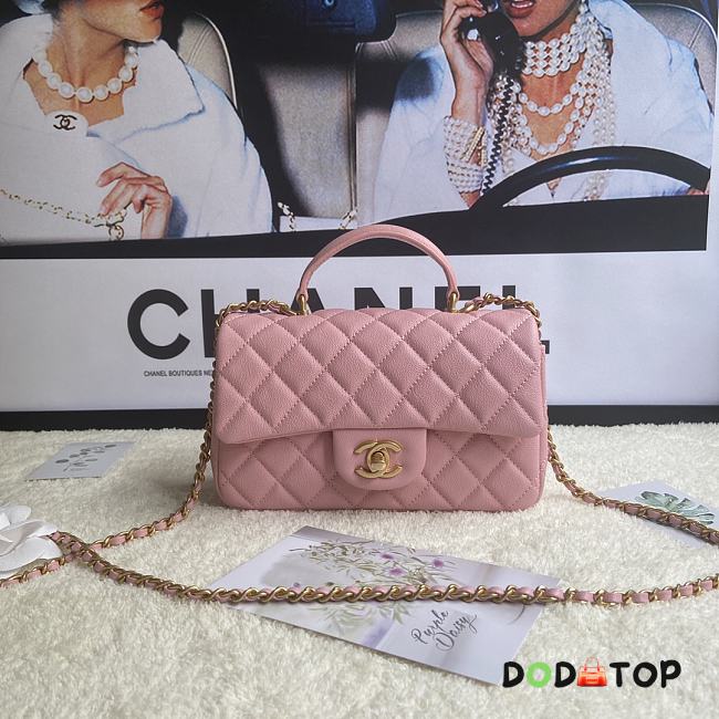 Chanel Flap Caviar With Handle AS2431# Pink - 1