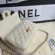 Chanel Flap Caviar With Handle AS2431# White - 4