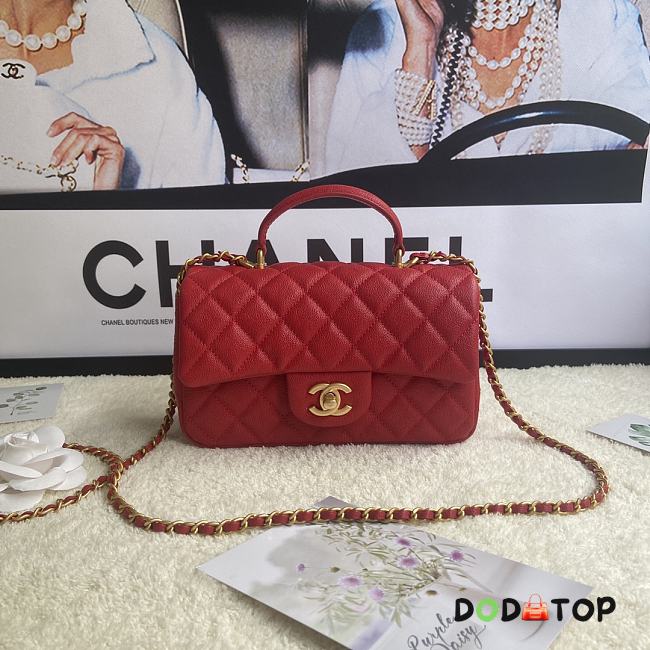 Chanel Flap Caviar With Handle AS2431# Red - 1