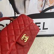 Chanel Flap Caviar With Handle AS2431# Red - 3