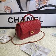 Chanel Flap Caviar With Handle AS2431# Red - 4
