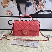 Chanel Flap Caviar With Handle AS2431# Rose  - 1