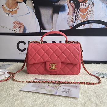 Chanel Flap Caviar With Handle AS2431# Rose 