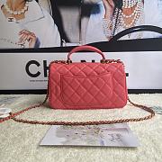 Chanel Flap Caviar With Handle AS2431# Rose  - 6