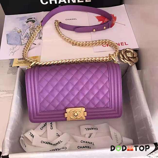 Fancybags Chanel Violet Caviar Medium Boy Bag A67086 VS02341 - 1