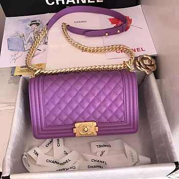 Fancybags Chanel Violet Caviar Medium Boy Bag A67086 VS02341