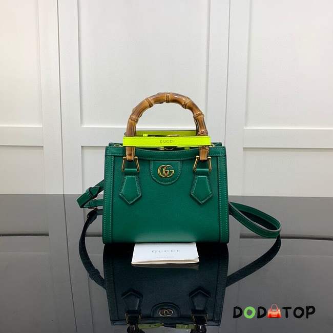 Gucci Mini Tote With Bamboo Handle style 655661 Green - 1
