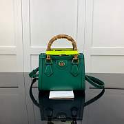 Gucci Mini Tote With Bamboo Handle style 655661 Green - 1