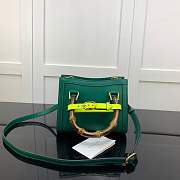 Gucci Mini Tote With Bamboo Handle style 655661 Green - 2